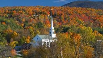 Automne Stowe Vermont Voyage Wallpaper