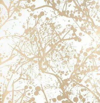 Gold And White Wallpaper Splatter Abstract