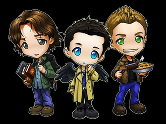 Supernatural Chibis Sam Dean And Castiel By Ghostfire On
