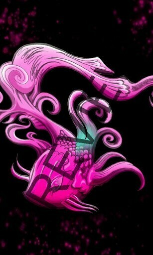 Cute Neon Pink Fish Tattoo Android Background Wallpaper And Home Lock