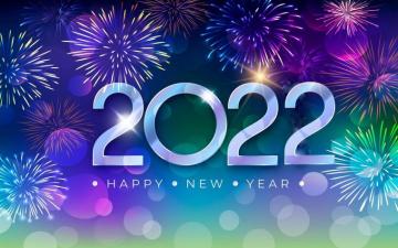 Happy New Year Blue HD Wallpaper For Laptop And Tablet