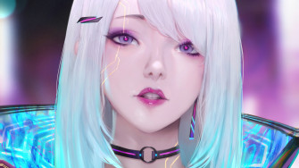 Cyberpunk Girl Anime Art HD 4k Wallpaper