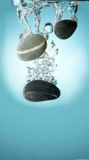 Stones Falling In Water Phone Wallpaper iPhone Plus