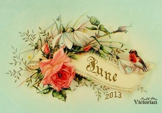 Desktop Calendar Wallpaper Featuring A Pretty Vintage Label With Rose