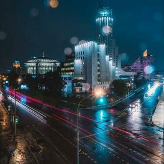 Night City Lights Street Wallpaper