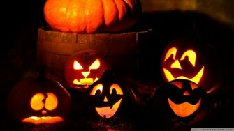 Halloween Pumpkins Wallpaper Lighted
