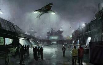 Alien Spaceship Siting Wallpaper