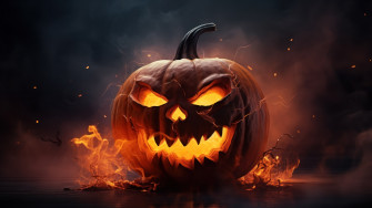 Halloween Pumpkin Fire Ai Generated 4k Wallpaper