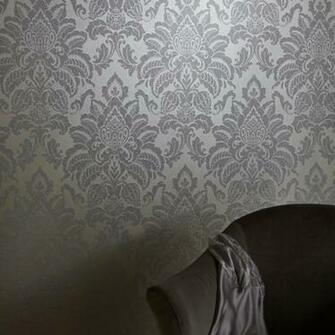 Arthouse Glisten Damask Glitter Wallpaper Platinum