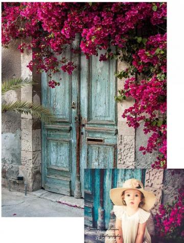 Amazon Kate Vintage Blue Wood Door Photography