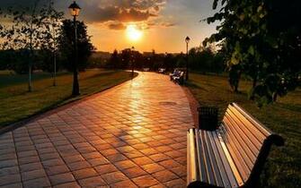 Path With Lights Wallpaper