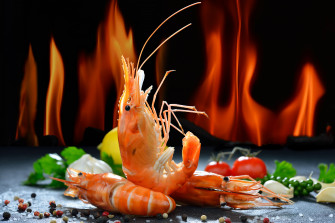 Seafood Flame Food Shrimp 4k Ultra HD Wallpaper