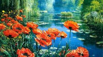 Poppies In Monet S Garden Wallpaper HD