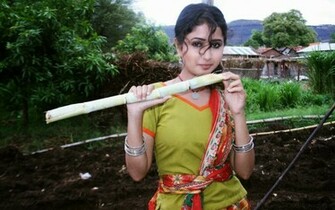 Beautiful Desi Indian Tv Actress Is Eating A Sugar Cane