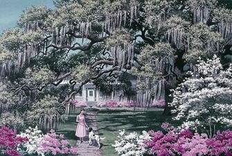 Southern Belle Plantation Home Wallpaper Wall Mural Self Adhesive