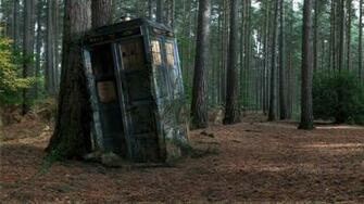 Abandoned Tardis Doctor Who Trees Forest Phone Booth Wallpaper