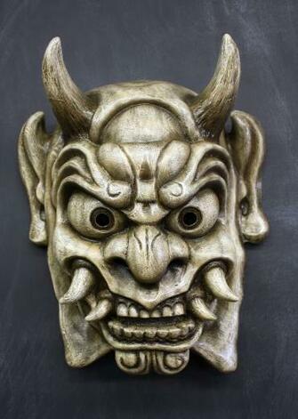 Oni Mask In Antique White By Faust And Company