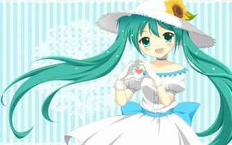 Hatsune Miku Girl Flower Cute Vocaloid Heart Song Anime