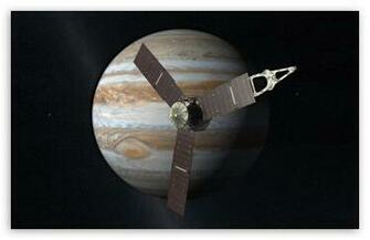 Satellite Orbiting Jupiter HD Desktop Wallpaper High Definition