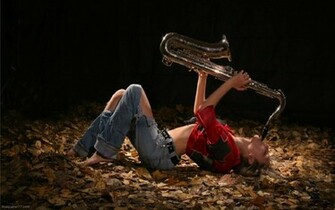 Saxophone Wallpaper Woman With