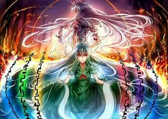 Girls Bow Dress Ex Keine Fujiwara No Mokou Horns Kamishirasawa