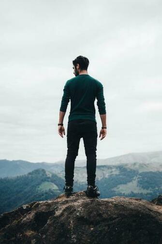 Best Guy Posing On A Rock Wallpaper Image