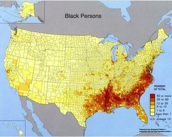 Black Usa Maps Total Persons United States Normal