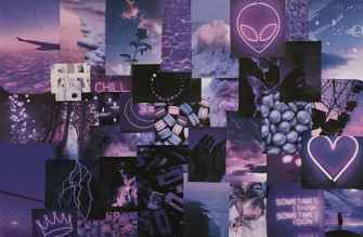A Collage Of Purple Pictures And Image Wallpaper