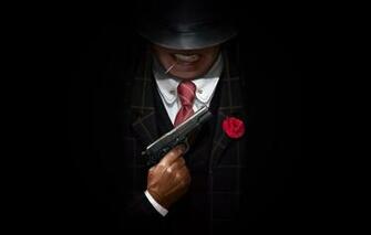 Wallpaper Minimalism Gun Background Art Illustration Gangster