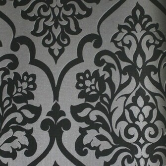 Mood Living Nino Black And Dark Grey Damask Wallpaper