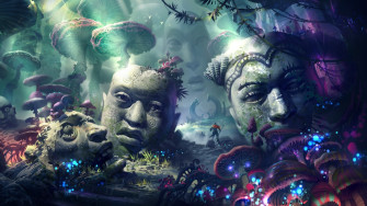 Warrior Psychedelic Artwork Head Sculpture Mushroom
