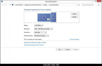 Is A Screenshot Of The Screen Resolution Settings As You Can See I