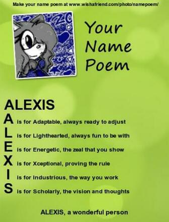 Alexis Name Poem By Amysonicforever