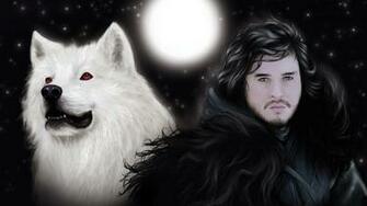 Artwork Game Of Thrones Jon Snow Wolves Wallpaper