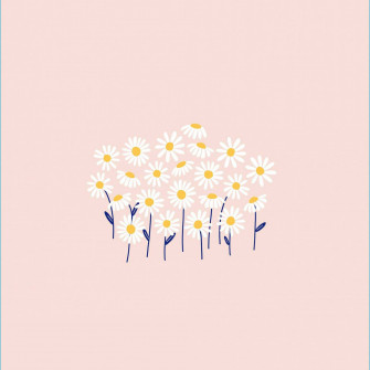 Simple Pink Daisy Aesthetic Computer Wallpaper