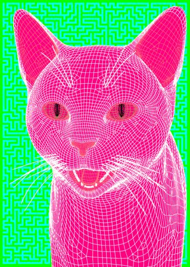 Animated Gif Critic Cats One Giant Neon Pink Meowing Cat