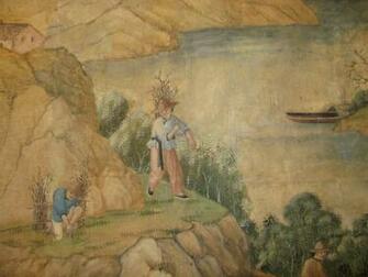 Very Fine 18th Century Chinese Handpainted Wallpaper Image