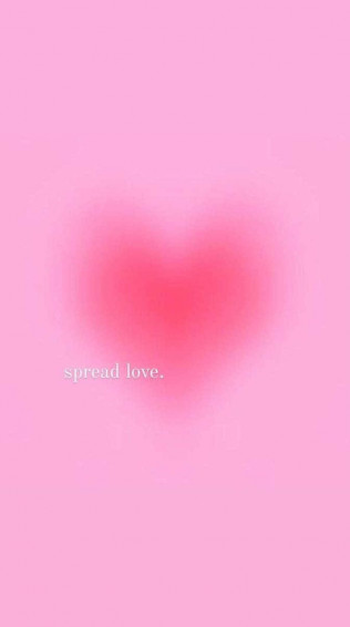 A Pink Heart With The Words Spread Love Wallpaper