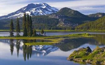 Sparks Lake Oregon Usa Nature Wallpaper