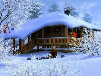 Back Gallery For Winter Log Cabin Wallpaper