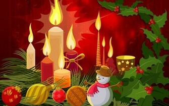 Candles Snowman Christmas Holiday Computer Desktop Wallpaper