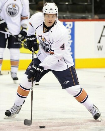 Taylor Hall Of The Edmonton Oilers During Warmups Prior