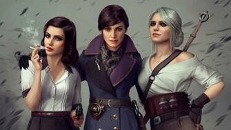 Ciri Elizabeth And Emily Kaldwin Crossover 1080p Laptop