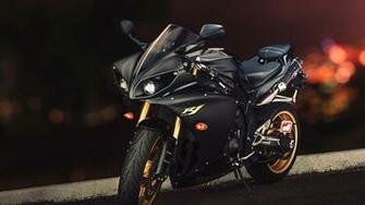 HD Background Yamaha Yzf R1 Sport Bike Black And Gold Wallpaper