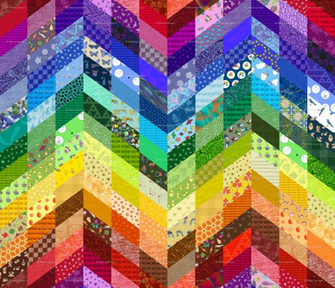 Rainbow Chevron Background Zigzag Cheater Quilt