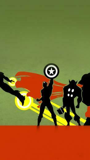 Ios7 Heros Illust Avengers Parallax HD iPhone iPad Wallpaper