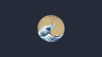 HD Wallpaper Waves Godzilla Digital Art Artwork Minimalism
