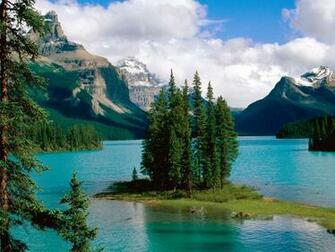 Wallpaper Background Maligne Lake Jasper Alberta Canada