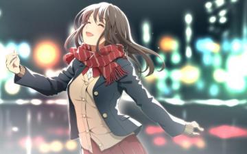 Original Happy Girl Anime Wallpaper