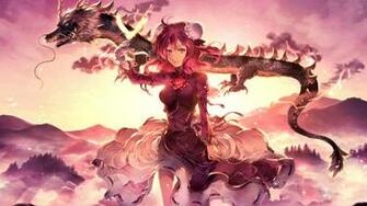 Anime Girls Dragon HD Wallpaper Desktop